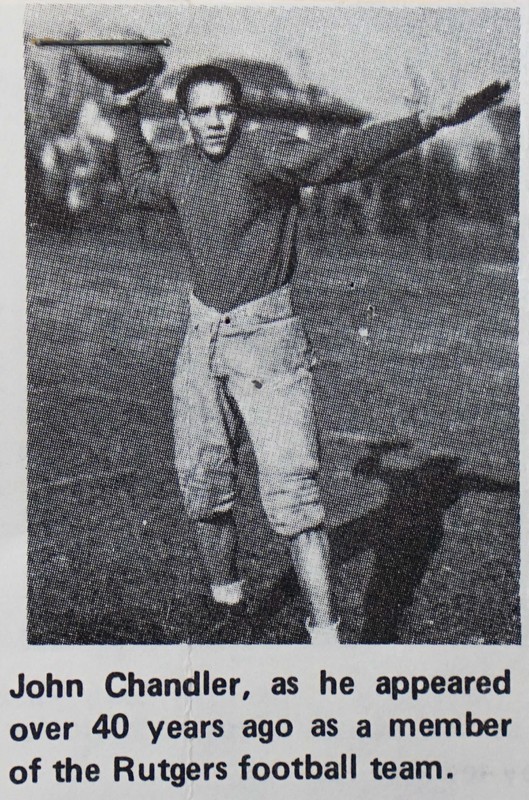 Photograph of John T. Chandler in Rutgers football uniform