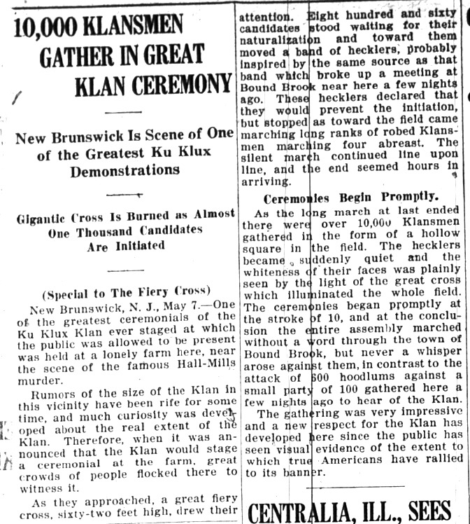 10000 Klansmen Gather in Great Ceremony article Fiery Cross Indiana Ed 1923-05-11-8.png