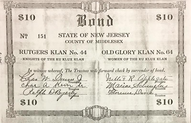 Rutgers Klan $10 Bond