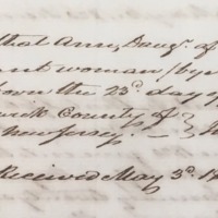 Birth record for Ann, daughter of Ambo and Mark, reported by slaveholder John Neilson