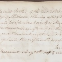 Birth record for Joseph, son of Nanny, reported by slaveholder James Parker