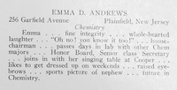 Quair 1949 yearbook p. 25 Emma D. Andrews caption.jpg