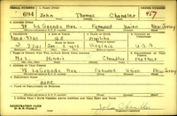 John T. Chandler, World War II draft registration card