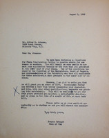 Letter to Arthur M. Johnson, awarding a scholarship for 4 years
