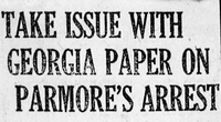 Take Issue with Georgia Paper on Parmore's Arrest