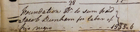 Record of payment to Jacob Dunham, $5.06 for labor of his negro on the foundation (Old Queens Building construction, entry 15)