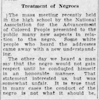 Treatment of Negroes