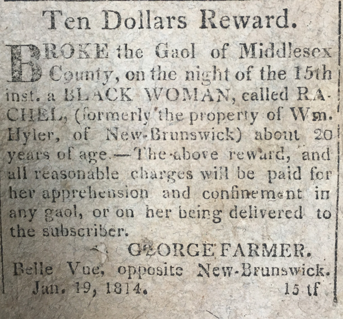 Collection: Slavery Era Newspaper Clippings